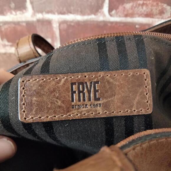 Frye Melissa Leather Shopper Tote Cognac Brown Handbag Purse - Picture 3 of 9